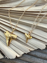 Load image into Gallery viewer, Shark Tooth necklace, large, gold filled