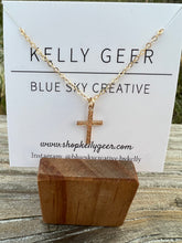 Load image into Gallery viewer, Hope necklace, gold filled cross, 16”-18”

