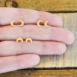 Petite Crescent Moon Studs