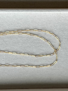 Sunrise, 18" Paper Clip Chain, gold filled