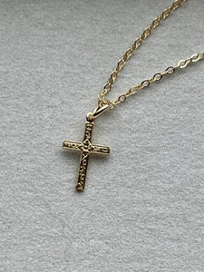 Hope, gold filled cross, 16”-18”