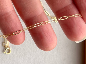 Sunrise, 18" Paper Clip Chain, gold filled