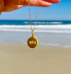 Sea necklace, gold filled or sterling